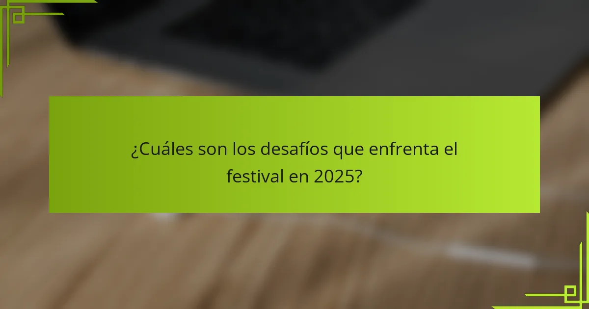 ¿Cuáles son los desafíos que enfrenta el festival en 2025?