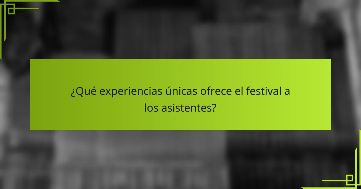 ¿Qué experiencias únicas ofrece el festival a los asistentes?